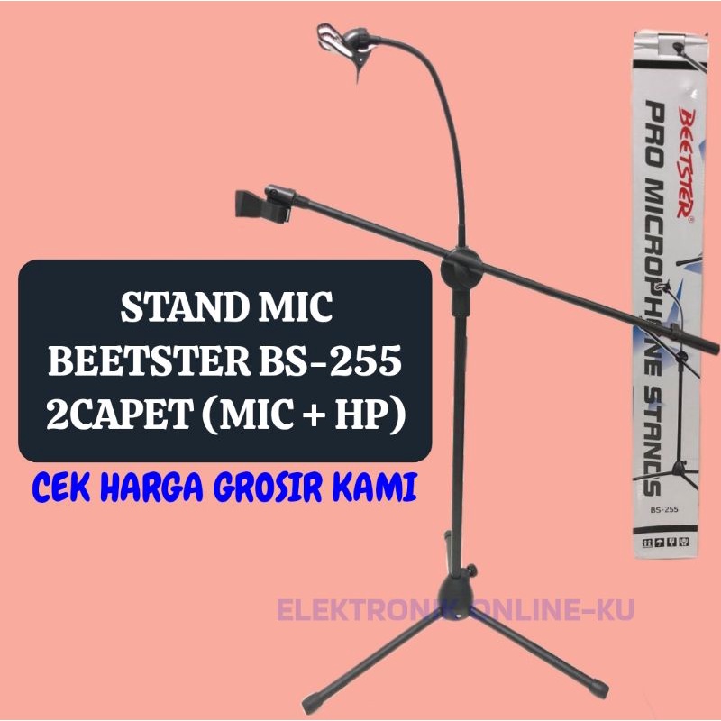 STAND MIC BEETSTER BS 255 2CAPET (MIC + HP)