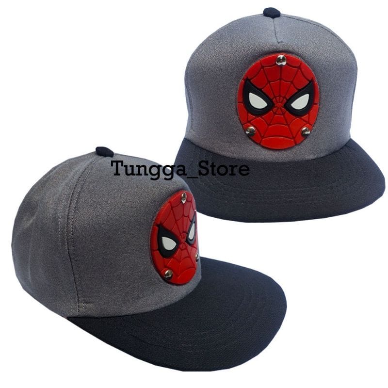 PROMO TERMURAH Topi Snapback Anak Model Paku Kartun Timbul Spiderman Anak Cowok / Laki-laki Keren bisa bayar di tempat