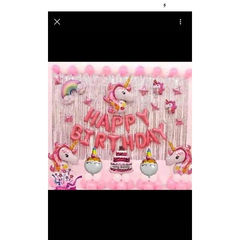 dekorasi ulang tahun unicorn ping