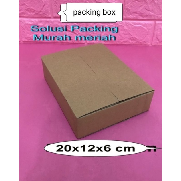 

karton/dus Uk.20x12x6cm.single wall.luar polos dalem ada tulisan/gambar