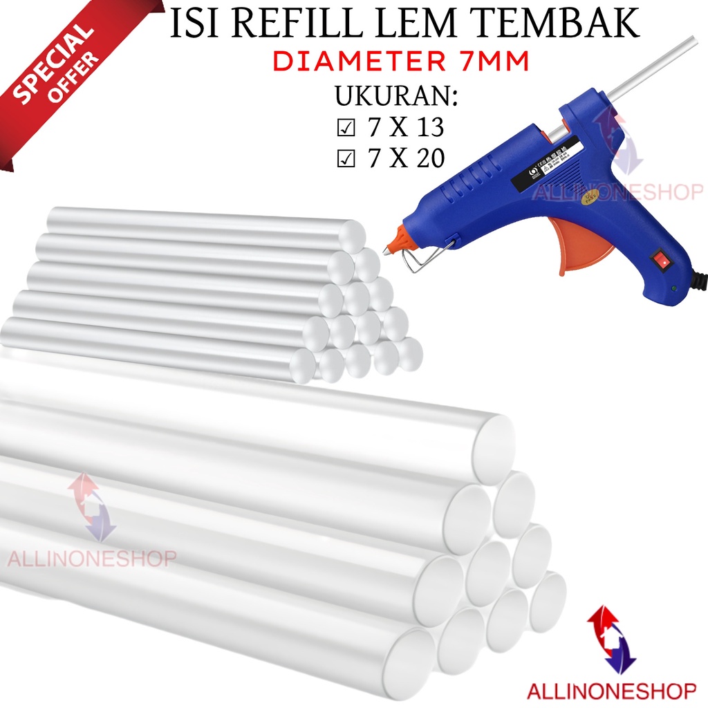 Isi Refill Lem Tembak  Bakar Glue Gun Kecil Lem Lilin 20 Cm X 7mm / Isi Lem Tembak / refill Lem Tembak / Lem Tembak
