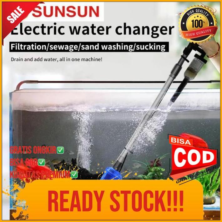 Sunsun Hxs 02 Penyedot Air Aquarium Vacuum Listrik Sand Gravel