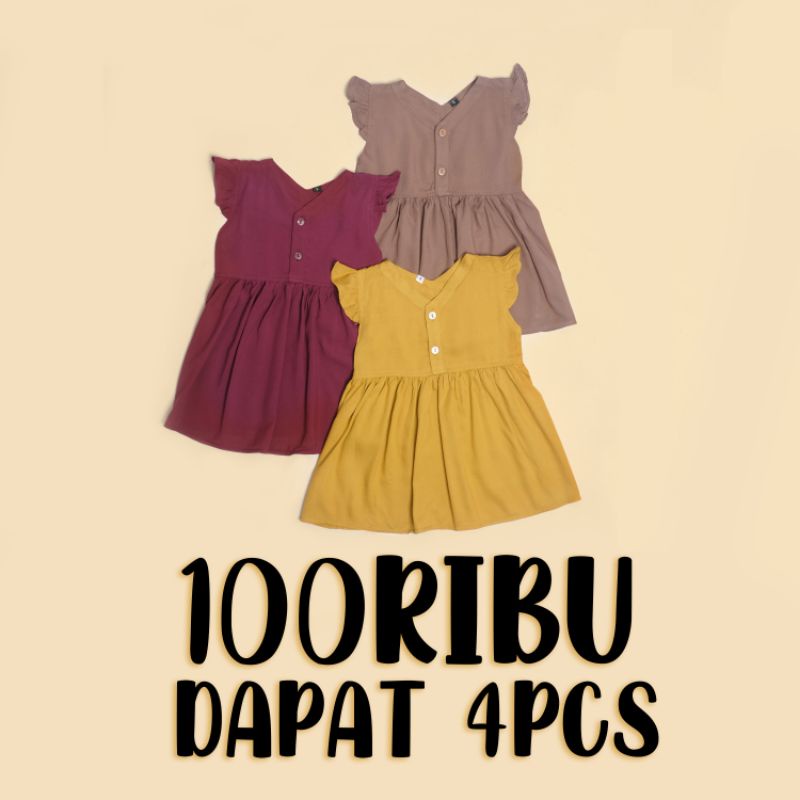 KIARA DRESS POLOS/DRESS BAYI LUCU/DRESS BAYI PEREMPUAN/DRESS ANAK PEREMPUAN/DRESS RAYON ANAK POLOS