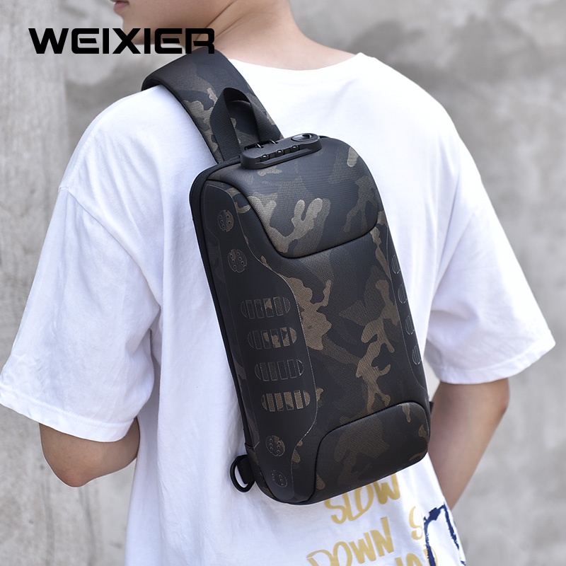 WEIXIER X311 Tas Selempang Pria Shoulder Bag USB Port Anti Maling WK-SBY