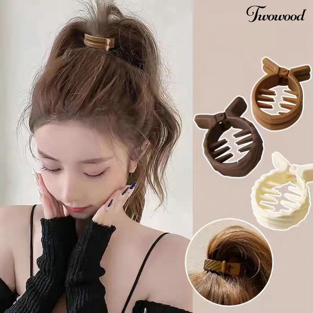 Jepit Rambut Ponytail Anti slip Warna Solid Untuk Wanita