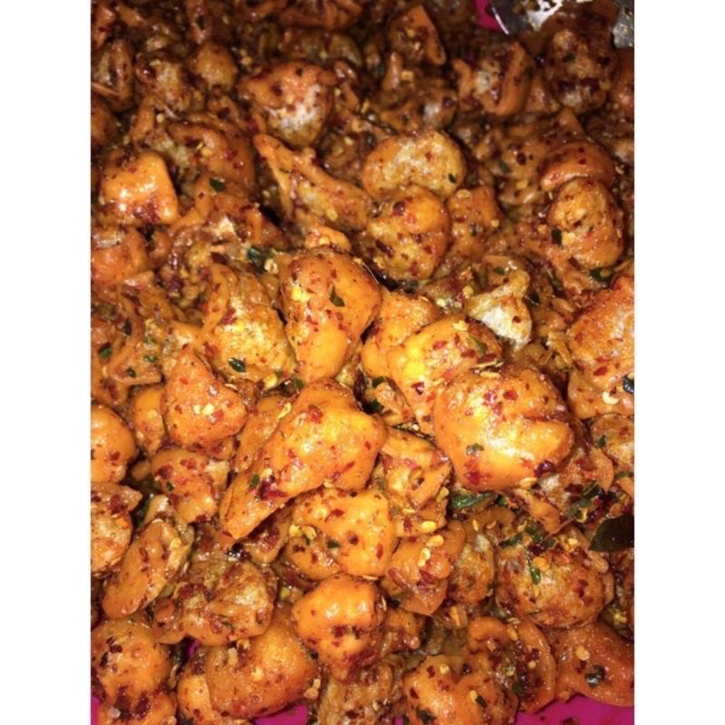 

siomay mini kering pedas daun jeruk