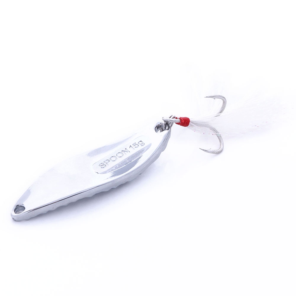 Hengjia 1pc Umpan Pancing Leech Fishing Lure Metal Spoon Spinnerbait Ikan Metal Sequin Lure Alat Pancing Gold/ Silver 5g 7g 10g 15g 20g