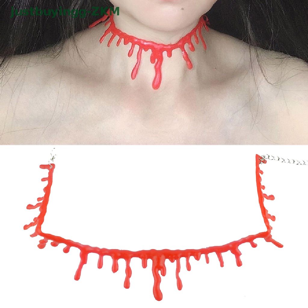 Kalung Choker Bentuk Darah Untuk Dekorasi Pesta Halloween