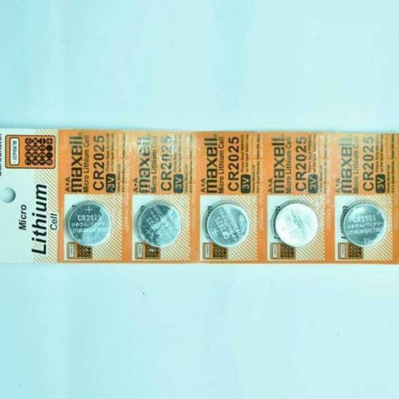 Baterai Kancing Maxell CR2025 - Battery CR2025 - Batre CR2025 1 Strip isi 5 Pcs (COD) BATERAI JAM TANGAN KALKULATOR MURAH