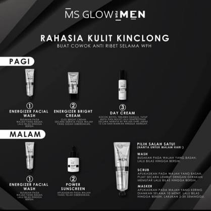 MS GLOW FOR MEN CREAM WAJAH PRIA/CREAM PENCERAH WAJAH ORIGINAL/SERUM WAJAH/MASKULIN FACIAL WASH