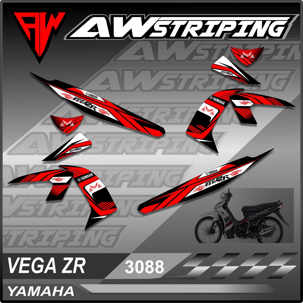 Sticker Striping Lis Variasi VEGA ZR Motif Racing Semifull AW-3088