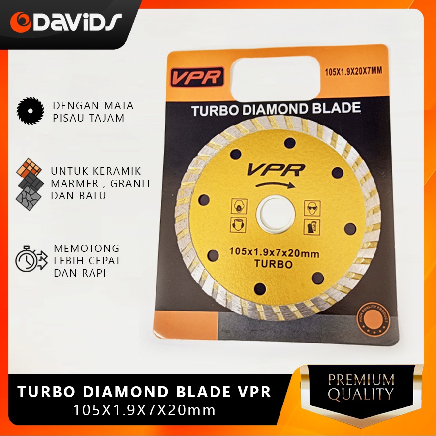Mata Pisau Pemotong Keramik Diamond Blade Turbo Vpr 4&quot;