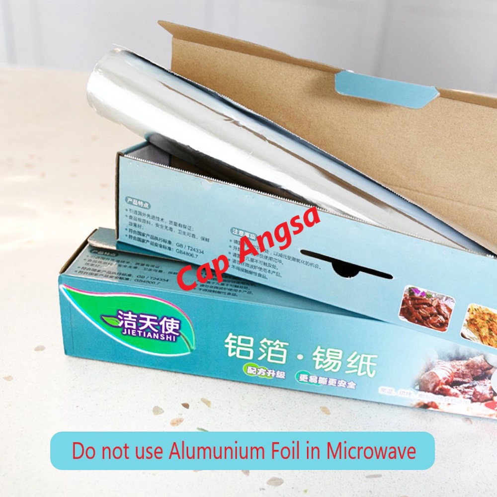 ALUMINIUM FOIL ROLL KERTAS ALUMINUM FOIL PEMBUNGKUS MAKANAN PAPER NON STICK AIR FRYER BAKING TRAY LAYER COVER PROTECTION 30 CM X 5M 10M 20 TEBAL 12 MICRON 20 MICRON FOOD GRADE KERTAS TIMAH