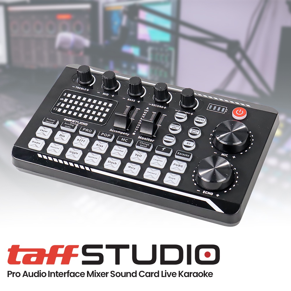 SDUI TaffSTUDIO Pro Audio Interface Bluetooth Mixer Sound Card Live Broadcast Karaoke F998 Black By Pro