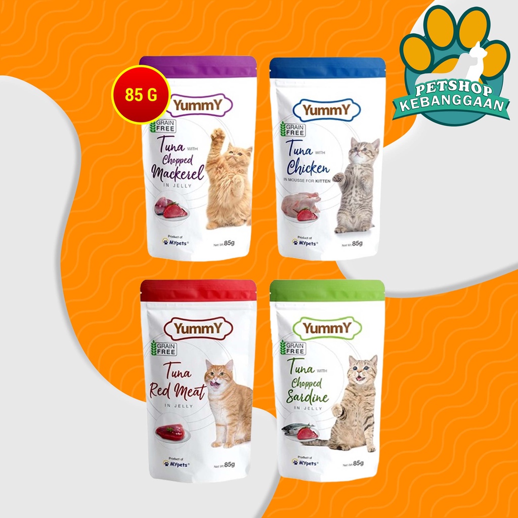 Makanan Kucing Yummy Pouch 85gr Wet Cat Food All Var Sachet