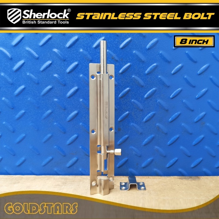 Grendel Slot Kunci Pintu 8 inch Sherlock Stainless Steel