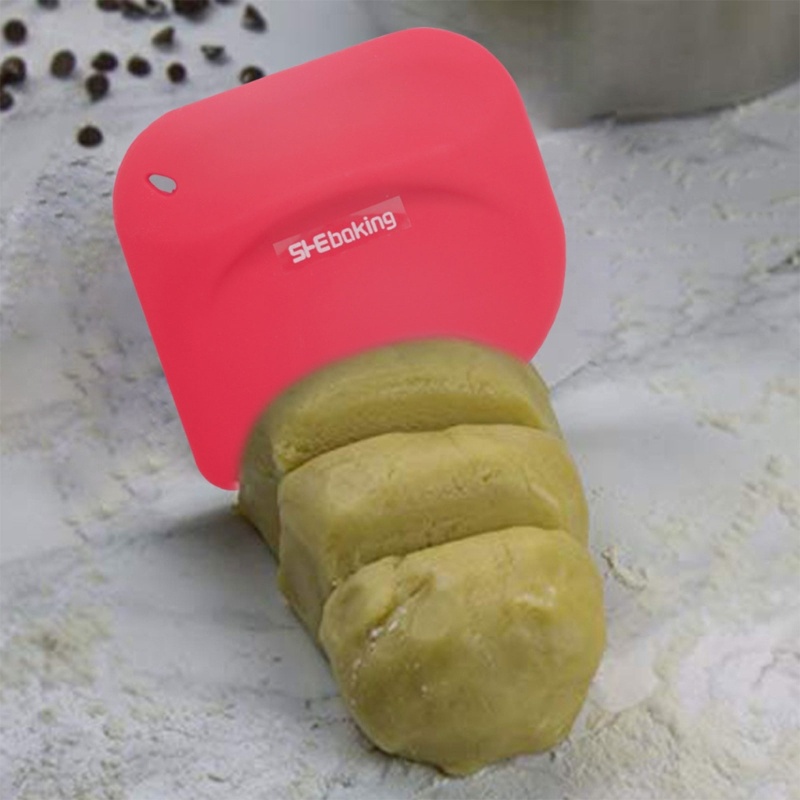 Spatula Pemotong Adonan Pastry Bahan Silikon Untuk Bangku Scraper Kue