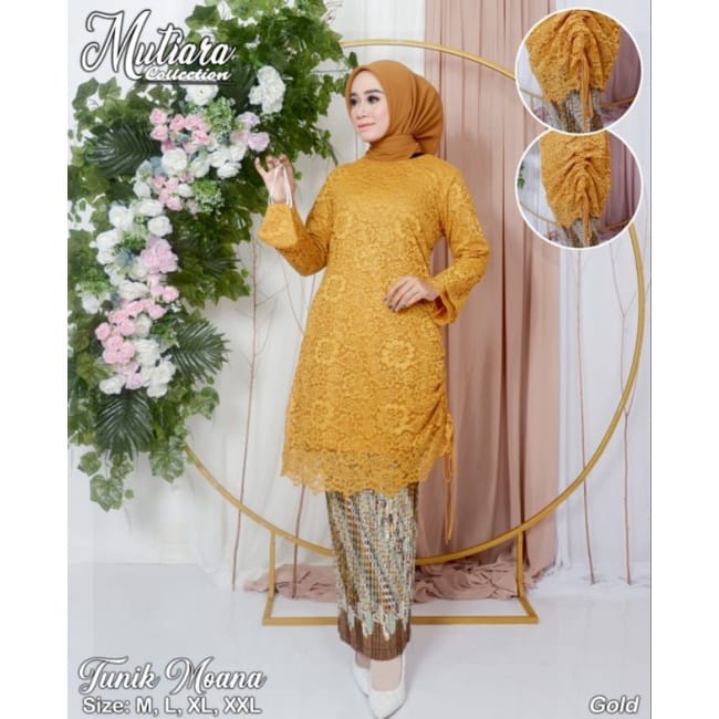 Setelan kebaya tunik mouna//kebaya brokat wisuda//kebaya modern//kebya muslim