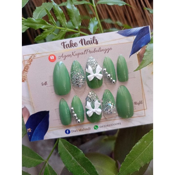 KUKU PALSU LANCIP GREEN SAGE/HIJAU SAGE/AGEN KUPAL HOMEMADE/AGEN KUKU PALSU RESMI/KUKU WEDDING/NAIL 