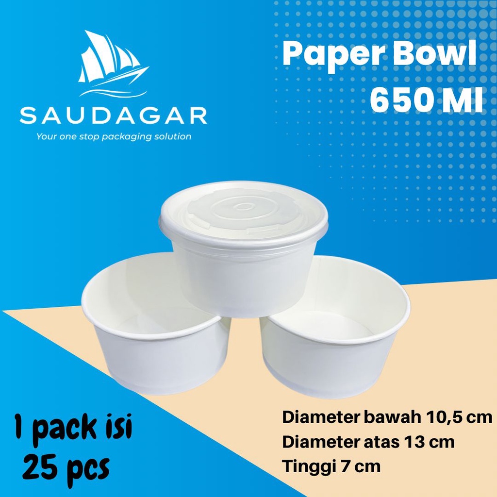 Paper Rice Bowl / Mangkok Kertas 360 ml / 500 ml / 650 ml / 800 ml