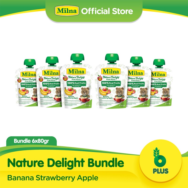 Milna Nature Delight Apple Banana Straberry 80G (6 Pack)