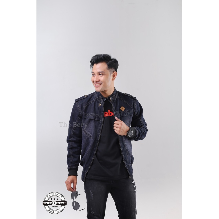 TURUN HARGA ! Jaket Jeans Pria Logo Kulit Scoder The Berry - Jaket Denim Pundak Terlaris - Jaket Cowok Terbaru - Jaket Denim Termurah