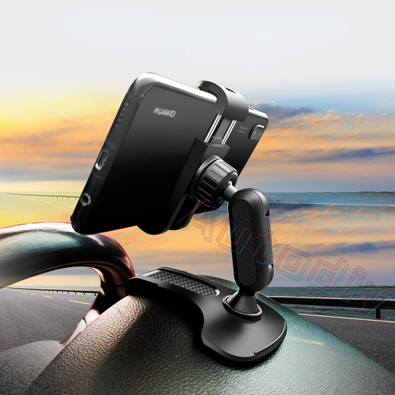 Bracket Klip Stand Mount Dasbor Mobil Rotasi 360 ° Holder Handphone / Navigasi GPS