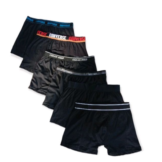 Celana dalam pria boxer isi 6 pcs edision hitam premium