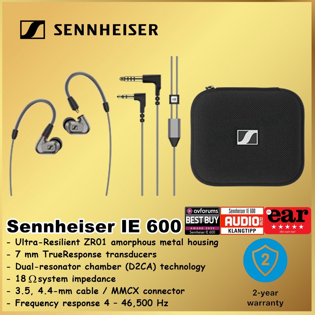 Sennheiser IE 600 IE600 Audiophile in-Ear Monitors Headphone Earphones