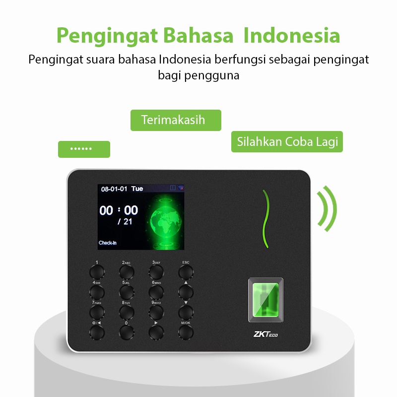 ZKTeco Mesin Absensi Fingerprint WL10 WIFI + APP, Disk U gratis Mesin Absensi Sidik Jari mesin absensi Laporan Otomatis