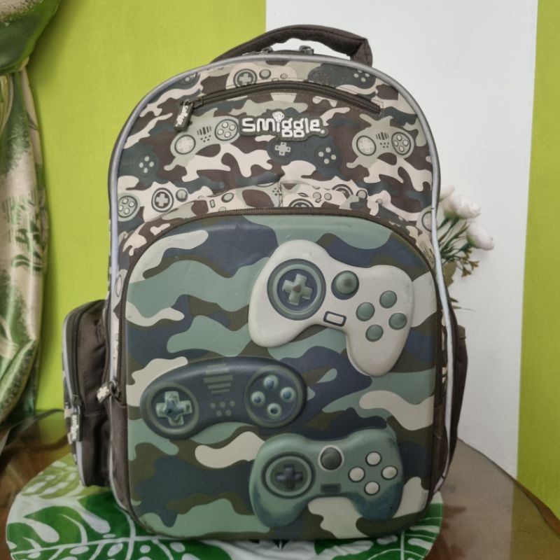 Smiggle Bag Pack Tas ransel Beam Ultra Army Game Preloved