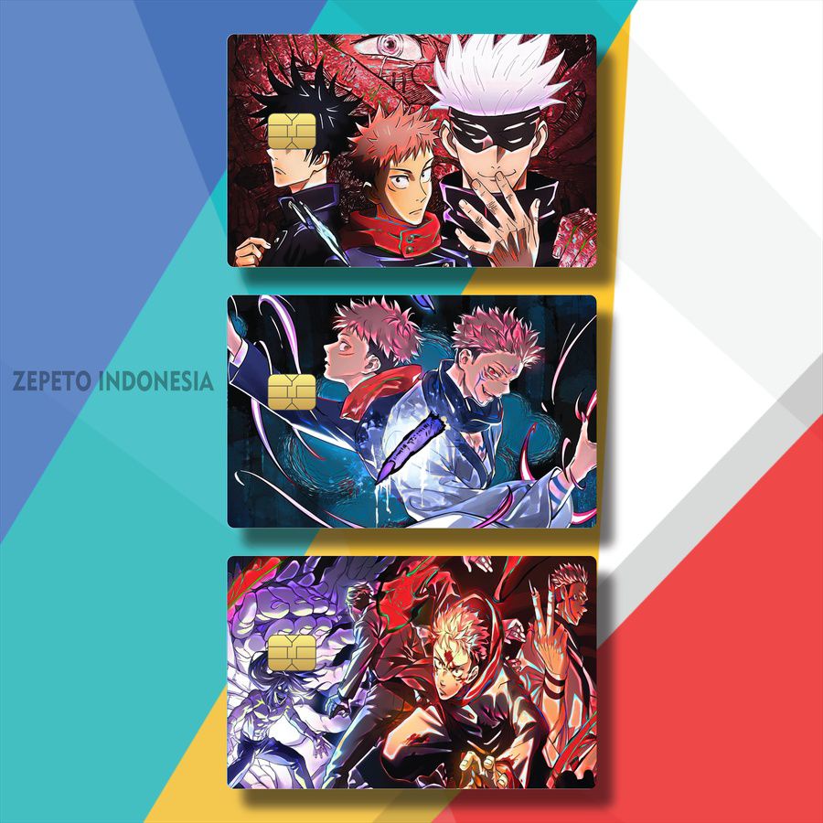 GARSKIN ATM AESTHETIC FOTO ANIME JUJUTSU KAISEN HOLOGRAM QYVPP/ZZK3M/ CASING KARTU ATM ANIME MAHITO 