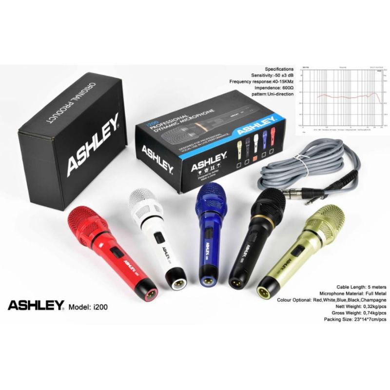 Mic Vocal Dynamic kabel Ashley i200 Microphone