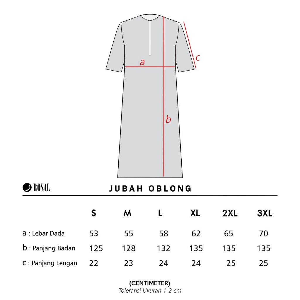 Jubah Oblong Rosal Baju Jubah Classic