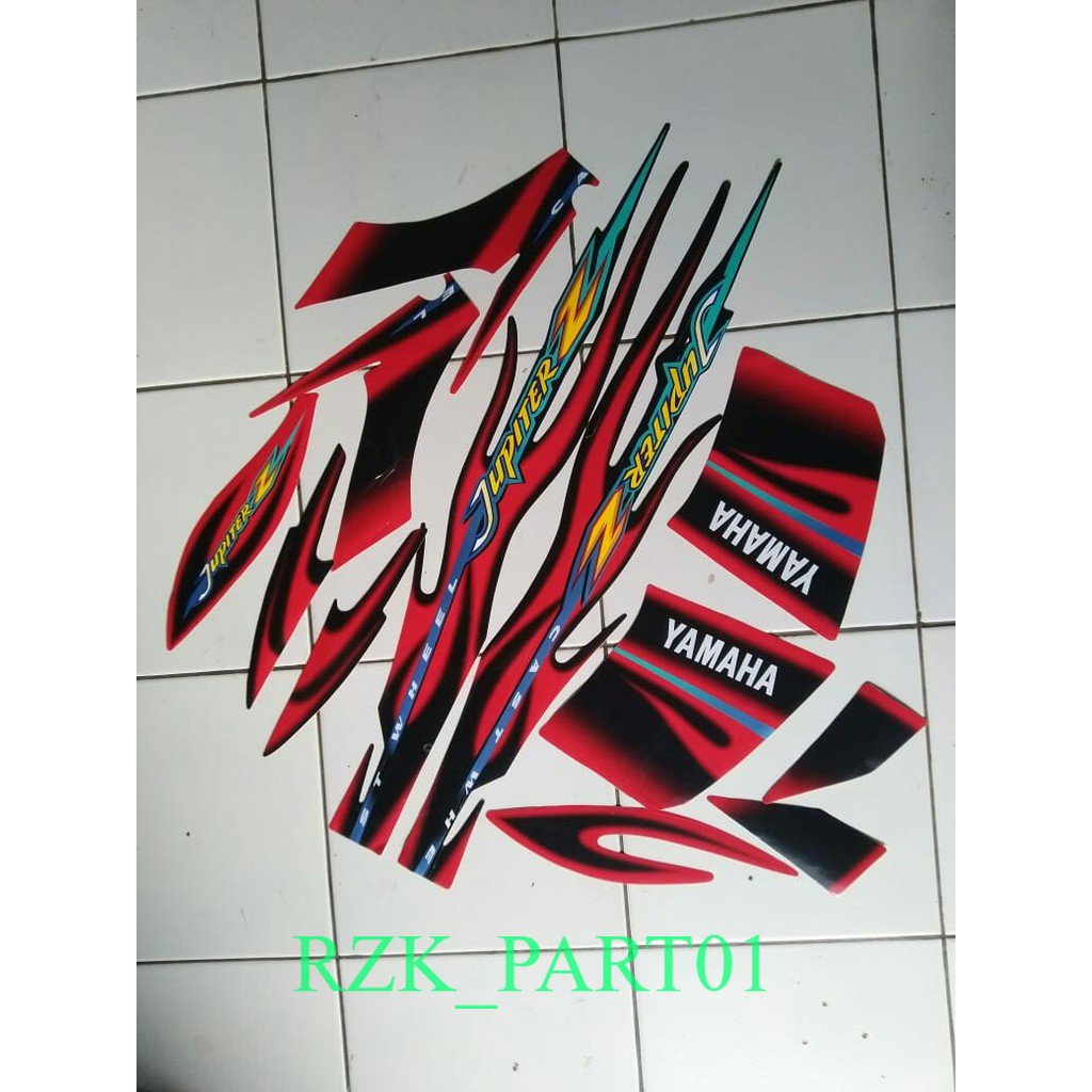 stiker striping yamaha jupiter z cw 2005 hitam merah