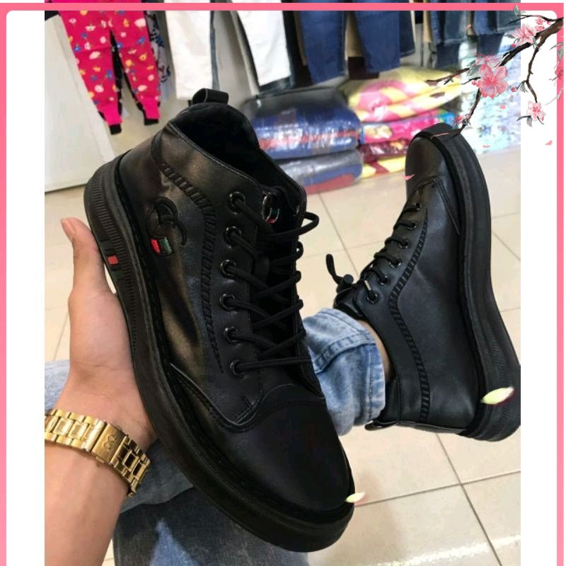 HOT PROMO // Sepatu Hitam PRIA GC V1 Sneakers Kerja FORMAL Pria Casual Bahan Kulit Buatan Impor Limi