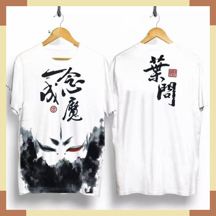 Tshirt pria baju kaos samurai jepang baju kaos warna putih_hf732