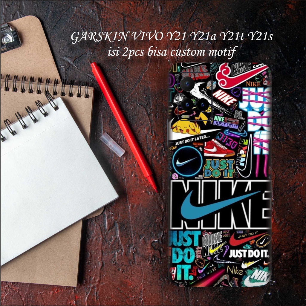 GARSKIN SKIN VIVO Y21 Y21A Y21S Y21T SKIN MOTIF STIKER - ISI 2PCS FREE CUSTOM MOTIF