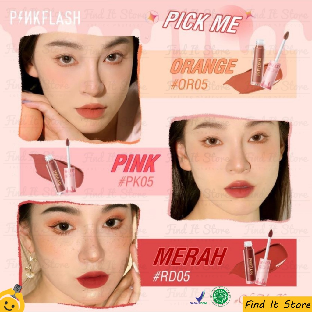 PINKFLASH Lasting Matte Lip Cream | Lip Matte Lip Cream | Transferproof BPOM