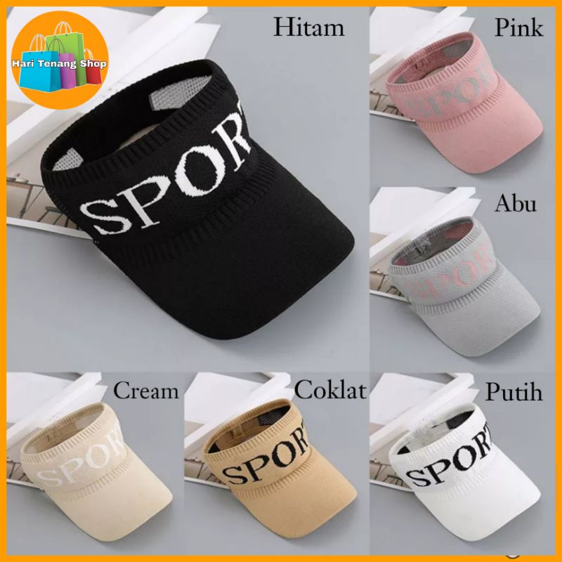 Topi Wanita Knit Visor Sports Baseball Cap Topi Olahraga Rajut Katun Senam Pantai Topi Olahraga Sun Visor Hat