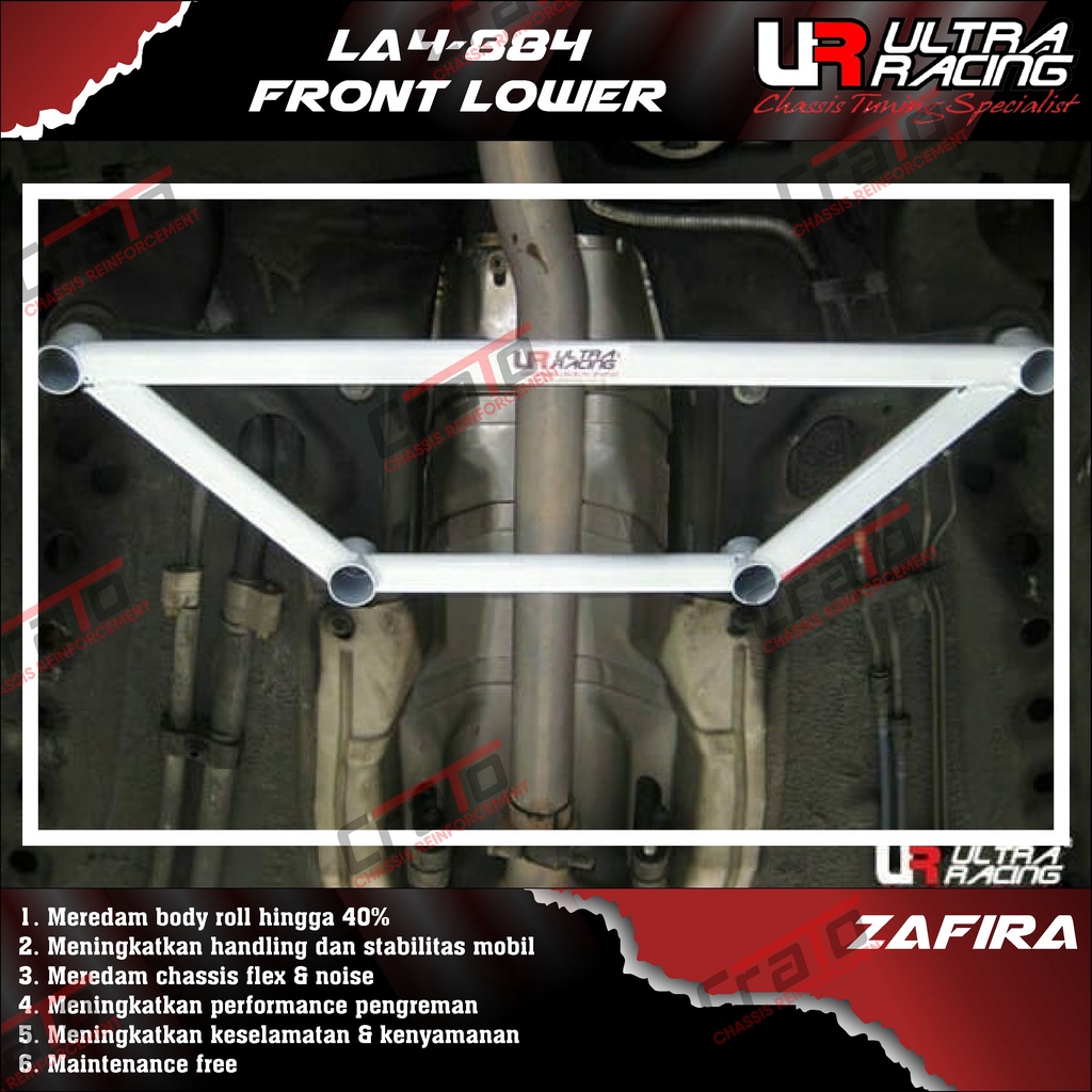 Aksesoris Stabiliser ULTRA RACING Safety Bar - Front Lower Bar 4 Points - Opel Zafira - LA4-884 - Or