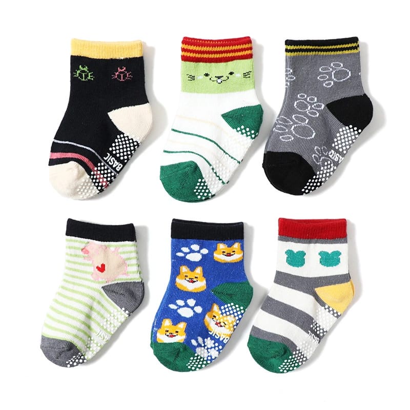 3 pasang kaos kaki bayi 3in1 motif karakter lucu cowok &amp; cewek murah