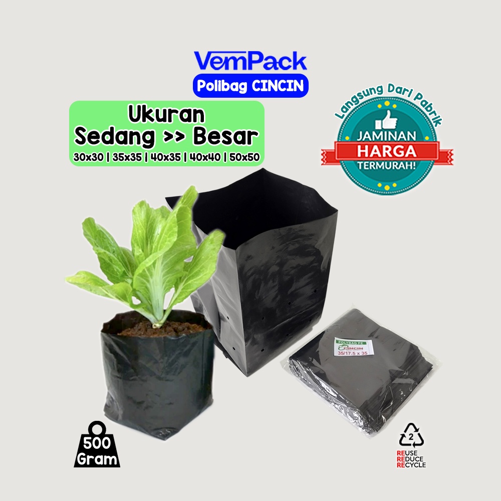 Polybag Tanaman Polibag Plastik Tebal Besar Jumbo 30x30 35x35 35x40 40x40 50x50 Berkualitas