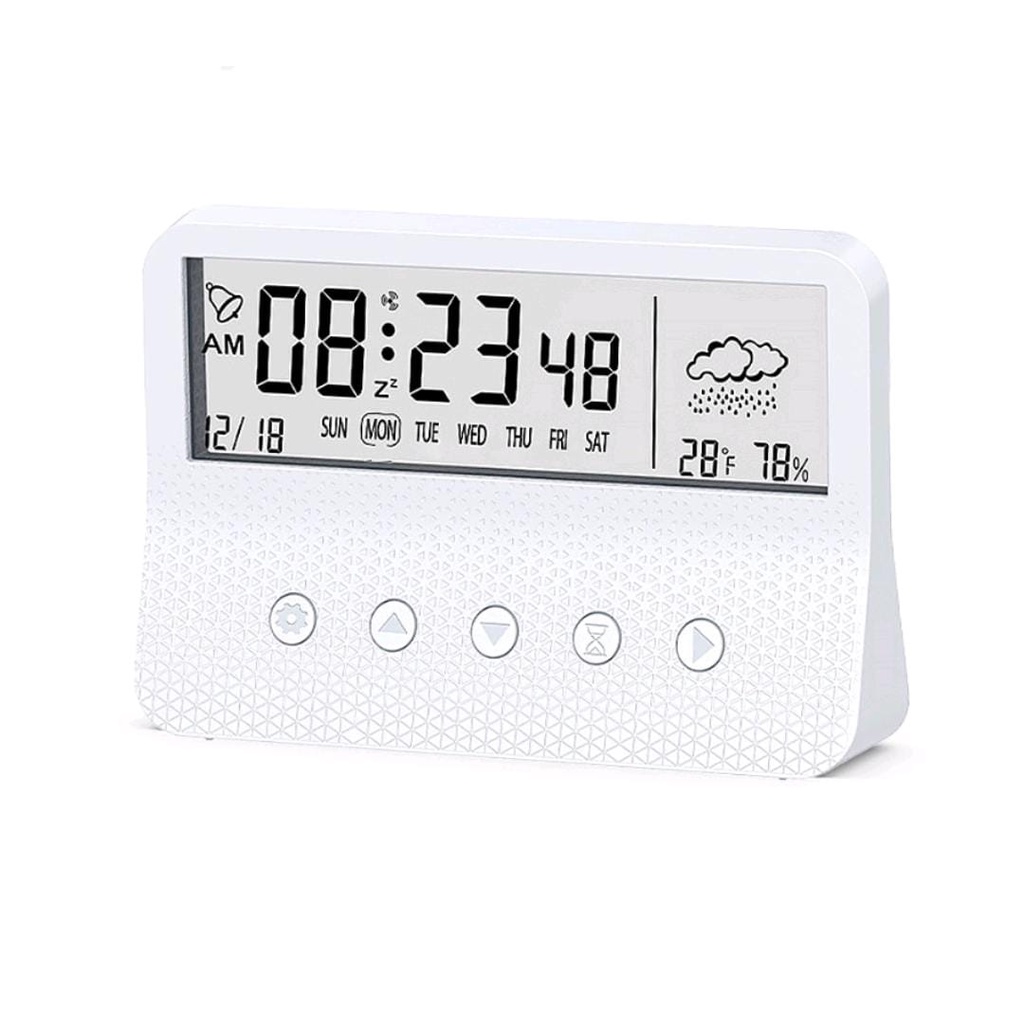 Jam Alarm Meja Digital Thermometer Hygrometer Weather Station
