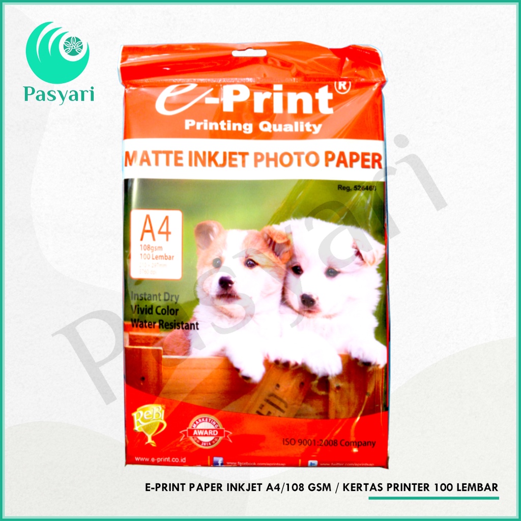 

E-Print Paper Inkjet A4/108 Gsm / Kertas Printer 100 Lembar