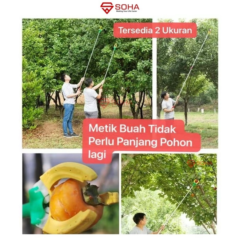 PCK-08 1.5 Meter / Ada Telescopic 1.8 Meter Sampai 3 Meter Alat Tongkat Pemetik Buah Serbaguna Tongkat Panen Petik Buah Jepit Barang Tongkat Ganti Lampu Bohlam