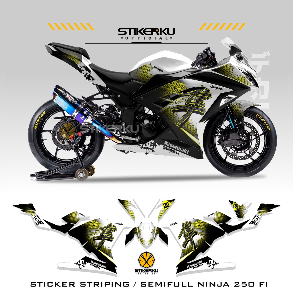 STIKER STRIPING NINJA 250FI OLD / DECAL STIKET SEMIFULL BODI NINJA FI 250 OLD / STICKER VARIASI MOTO