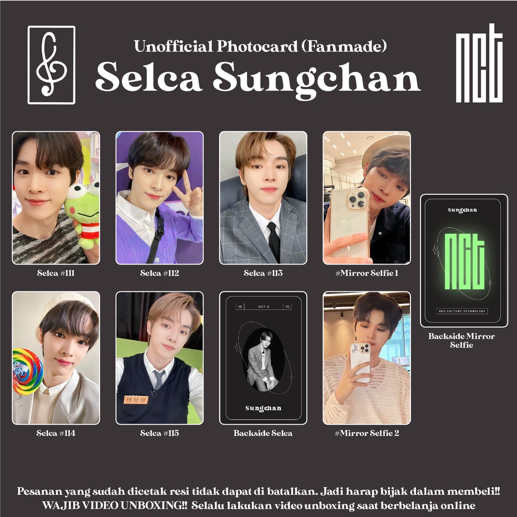 [SELCA NCT] PHOTOCARD SUNGCHAN MIRROR SELFIE FANMADE