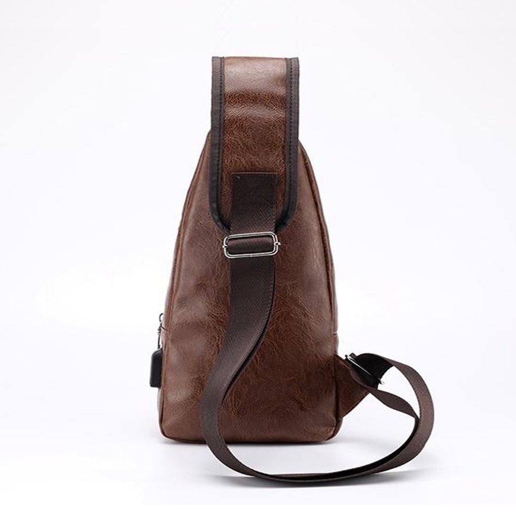 ❤️GTB❤️ P039 Tas Selempang / Slempang Pria Sling Bag Kulit USB Port Slingbag Dada Shoulder Batam COD