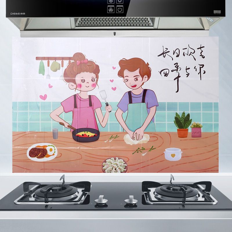 Sticker Dapur Cute Character Anti Minyak 90 X 60 Cm